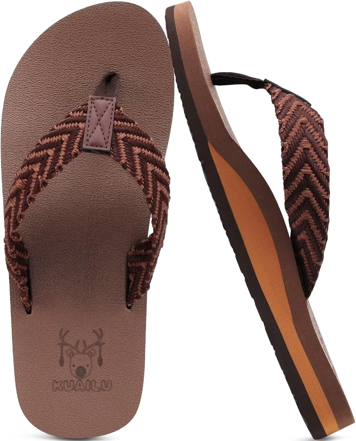 

Мужские сандалии-танкетка KuaiLu с поддержкой свода стопы, Brownish