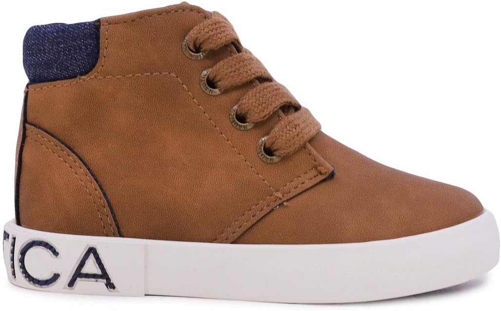 Детские ботинки Nautica Chukka с шнуровкой и застежкой-молнией, Для мальчиков и девочек, Нарядная обувь, Размеры для малышей и маленьких детей, бежевый/слоновая кость — фото 2