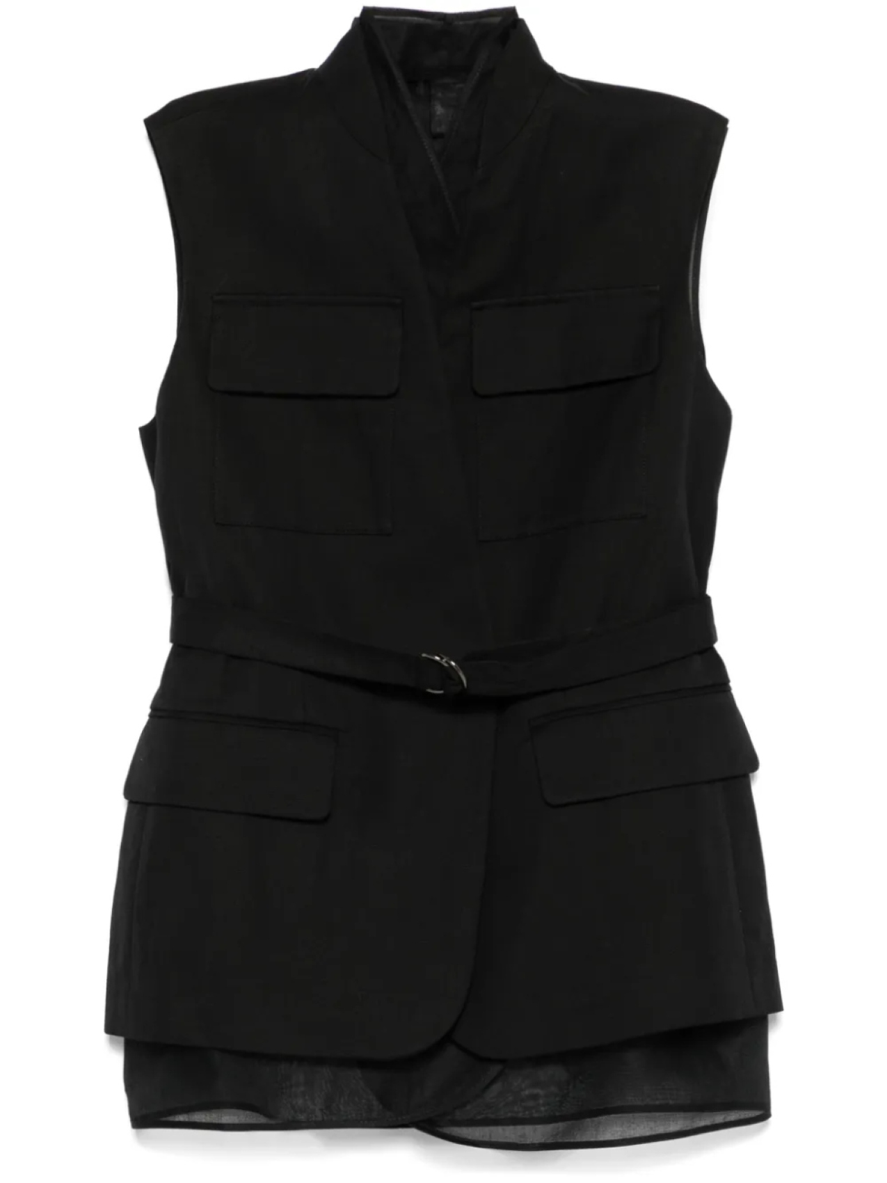 

Жилет с поясом Brunello Cucinelli, черный