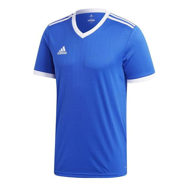 

Футболка Men's adidas Stripe Quick Dry Micro Mark Sports Training V Neck Short Sleeve Blue T-Shirt, мультиколор