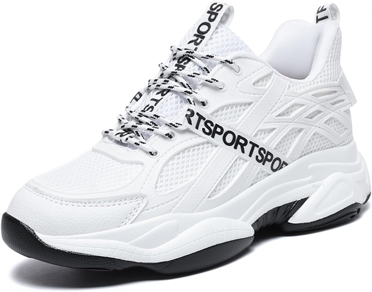 

Мужские невидимые кроссовки для увеличения роста- чисто белые, легкие, на шнуровке, с толстой подошвой, спортивные кроссовки для увеличения роста- увеличивают рост на 5 см Panqiubu