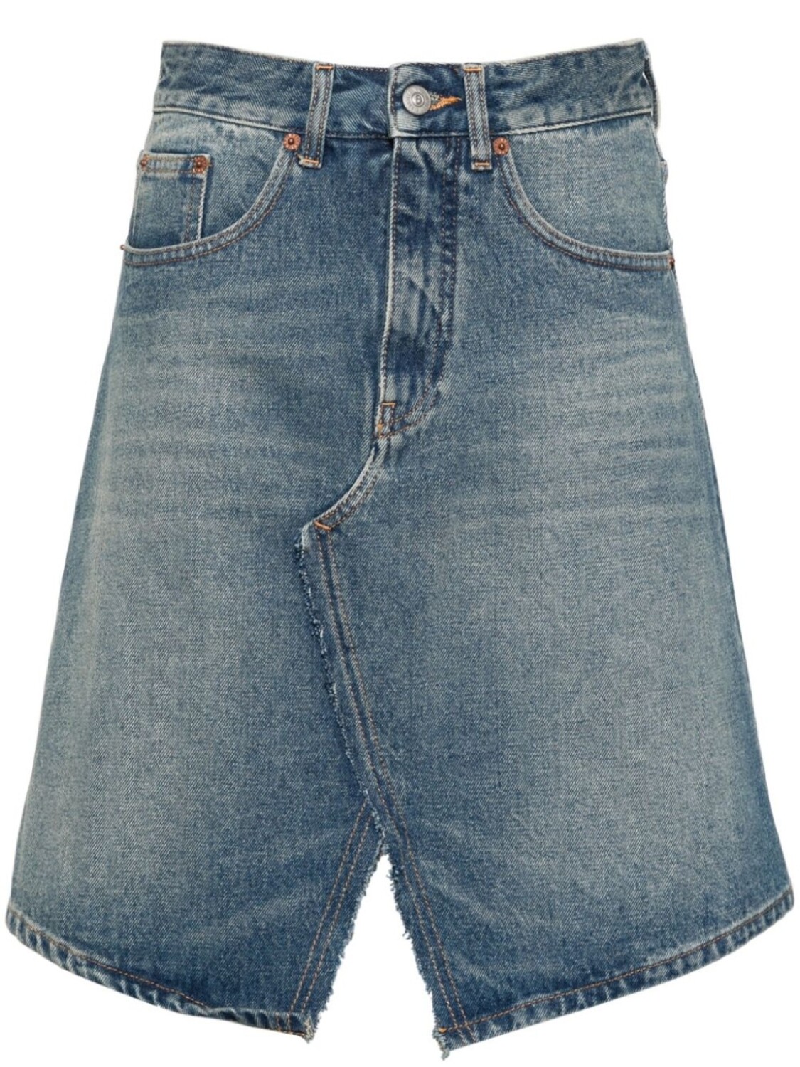 

MM6 Maison Margiela джинсовая юбка с эффектом потертости, синий