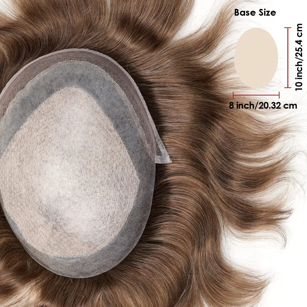 Мужской парик Lordhair Knotless Toupee из натуральных волос с кружевной передней частью Lordhair, Light Brown 7#(Ash) — фото 3