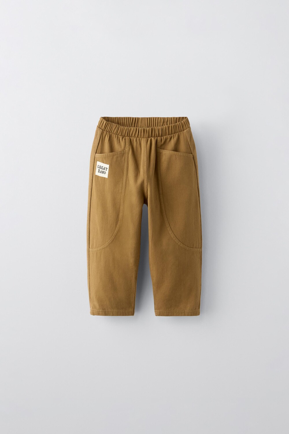 

Контрастные брюки ZARA, бежевый