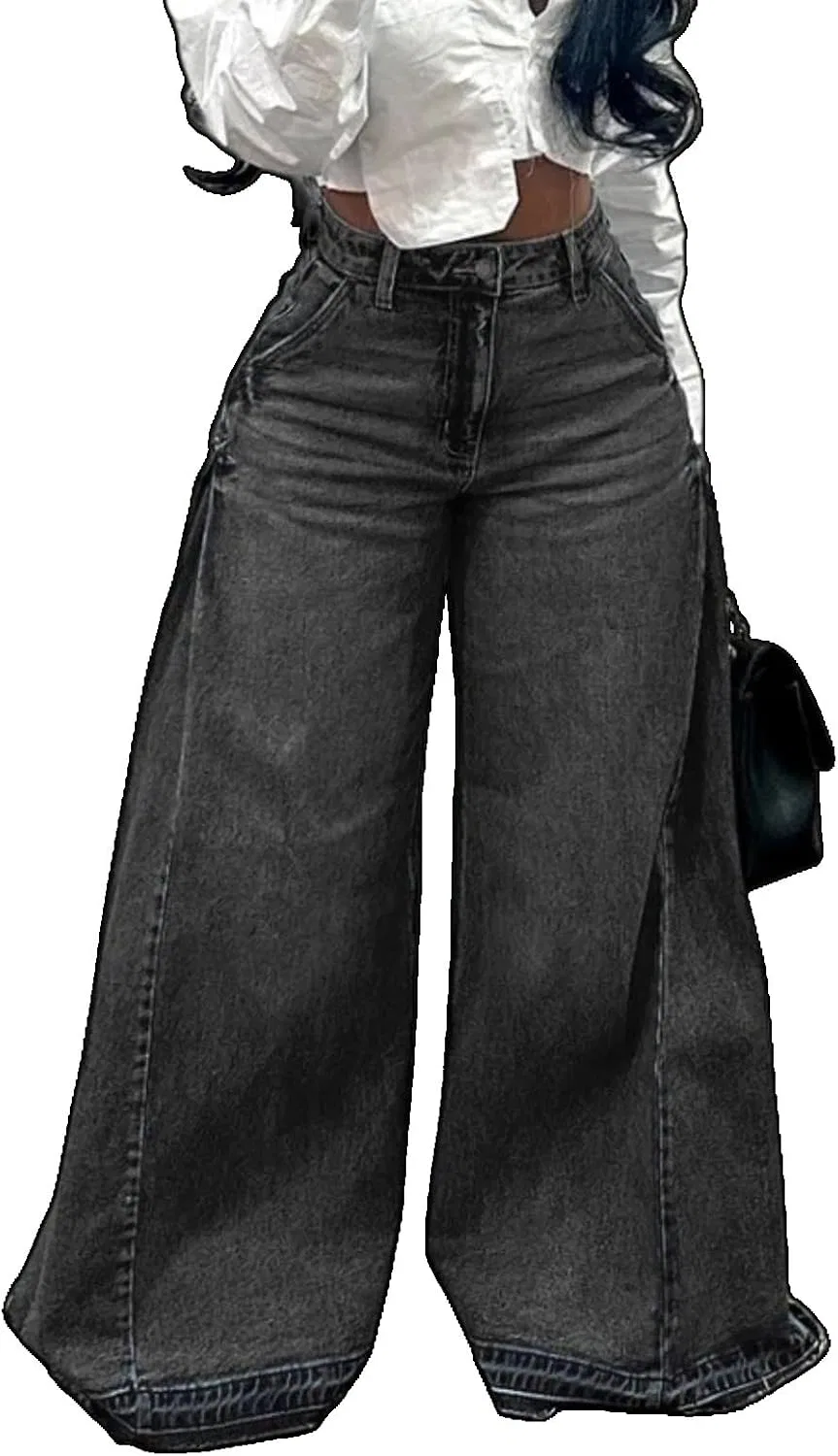 Джинсы мешковатые Y-2K, Wide Leg, Black