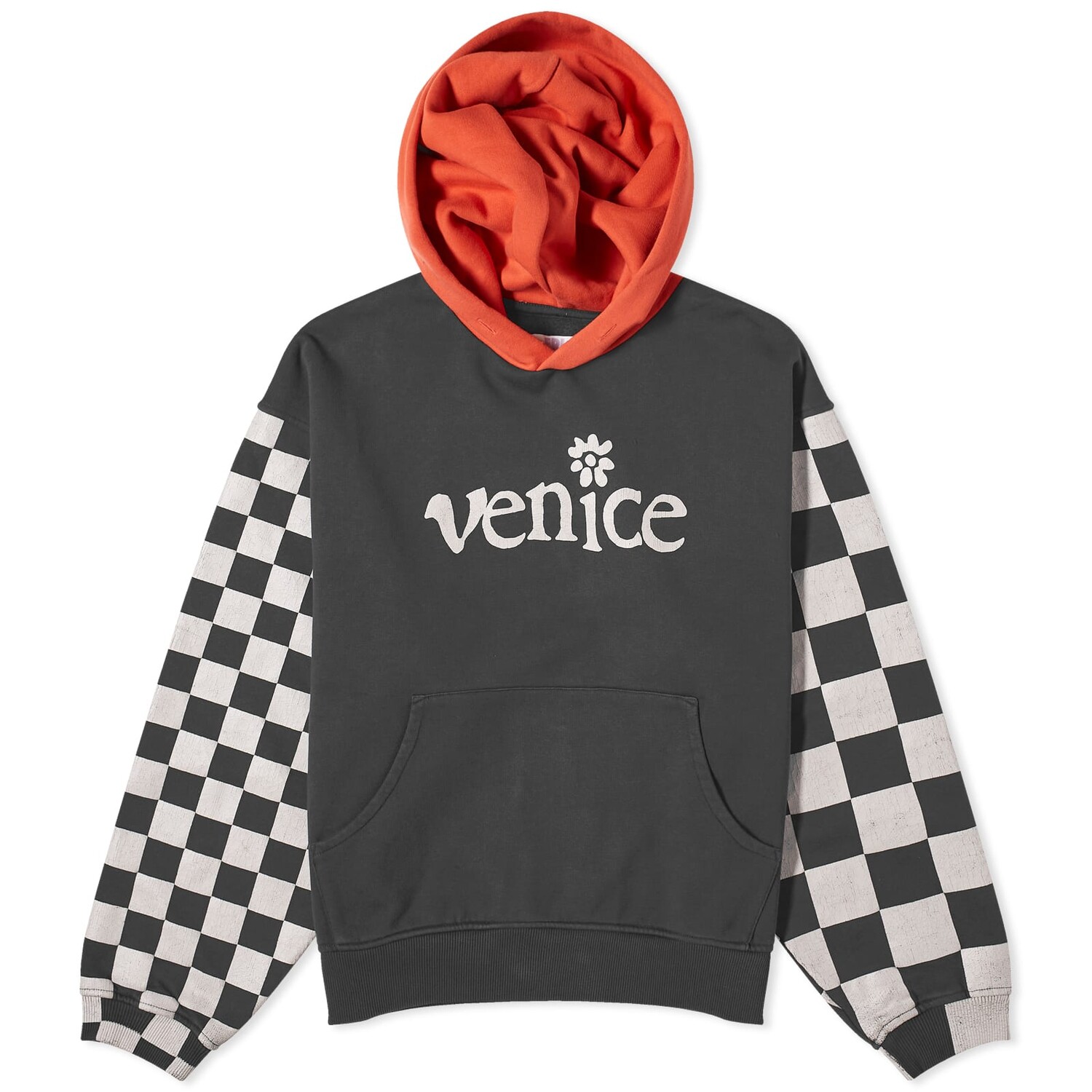 

Худи Erl Venice Checkerboard Popover Hoodie, цвет Black & White