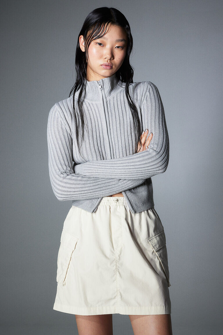 

Юбка-парашют из поплина H&M, белый