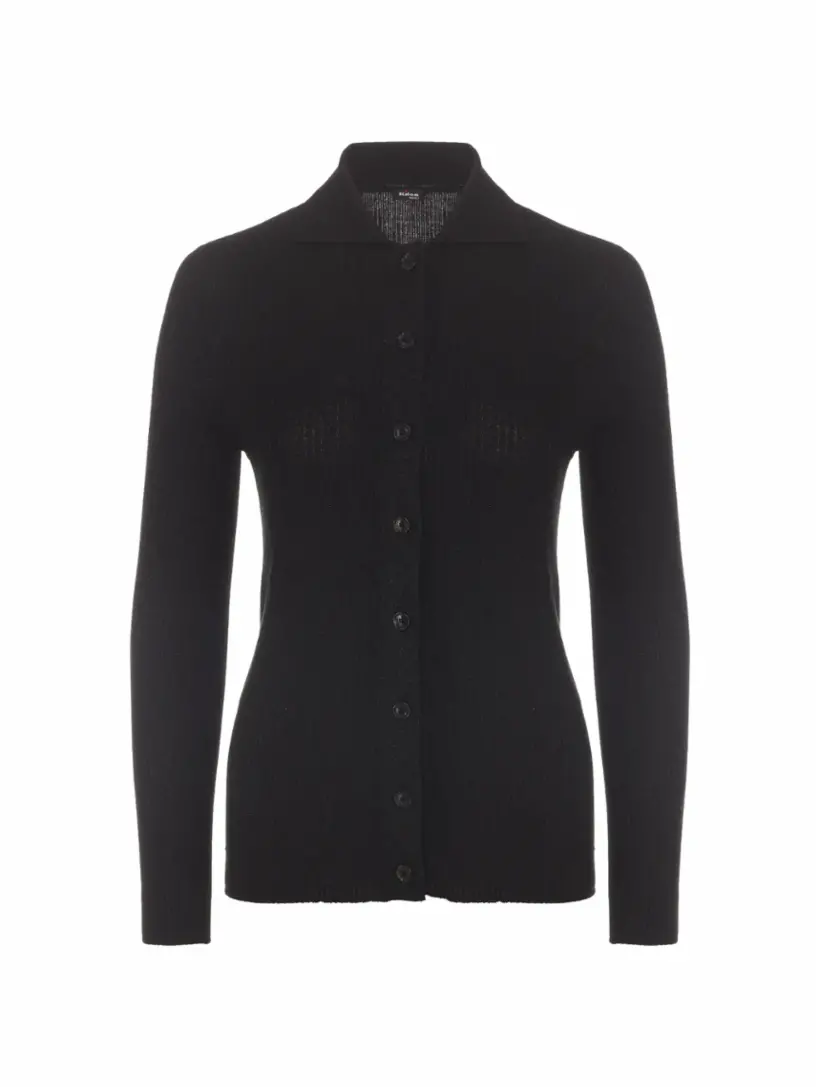 

Шерстяной кардиган с логотипом Kiton, черный