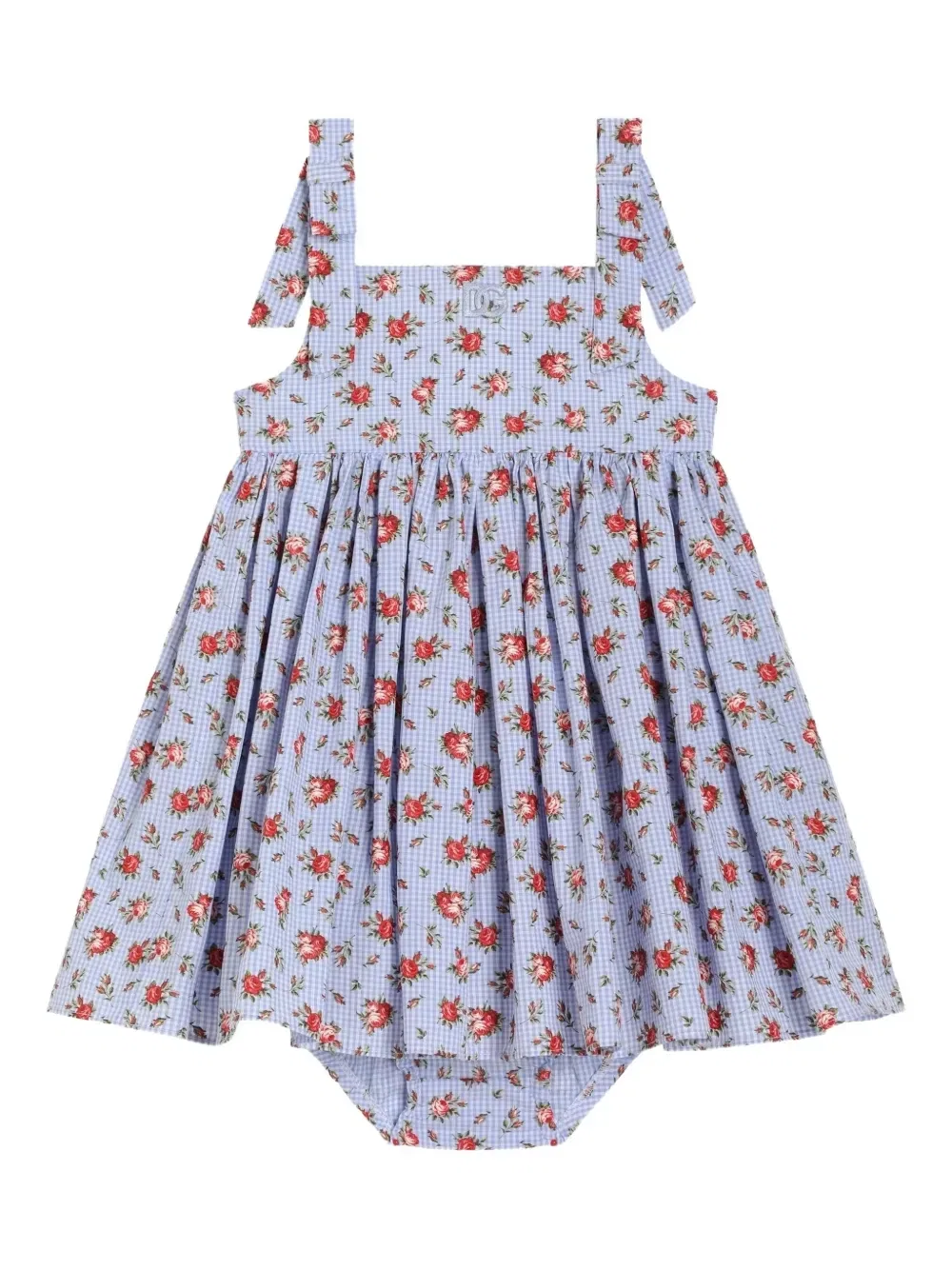 Платье с цветочным узором Dolce & Gabbana Kids, синий
