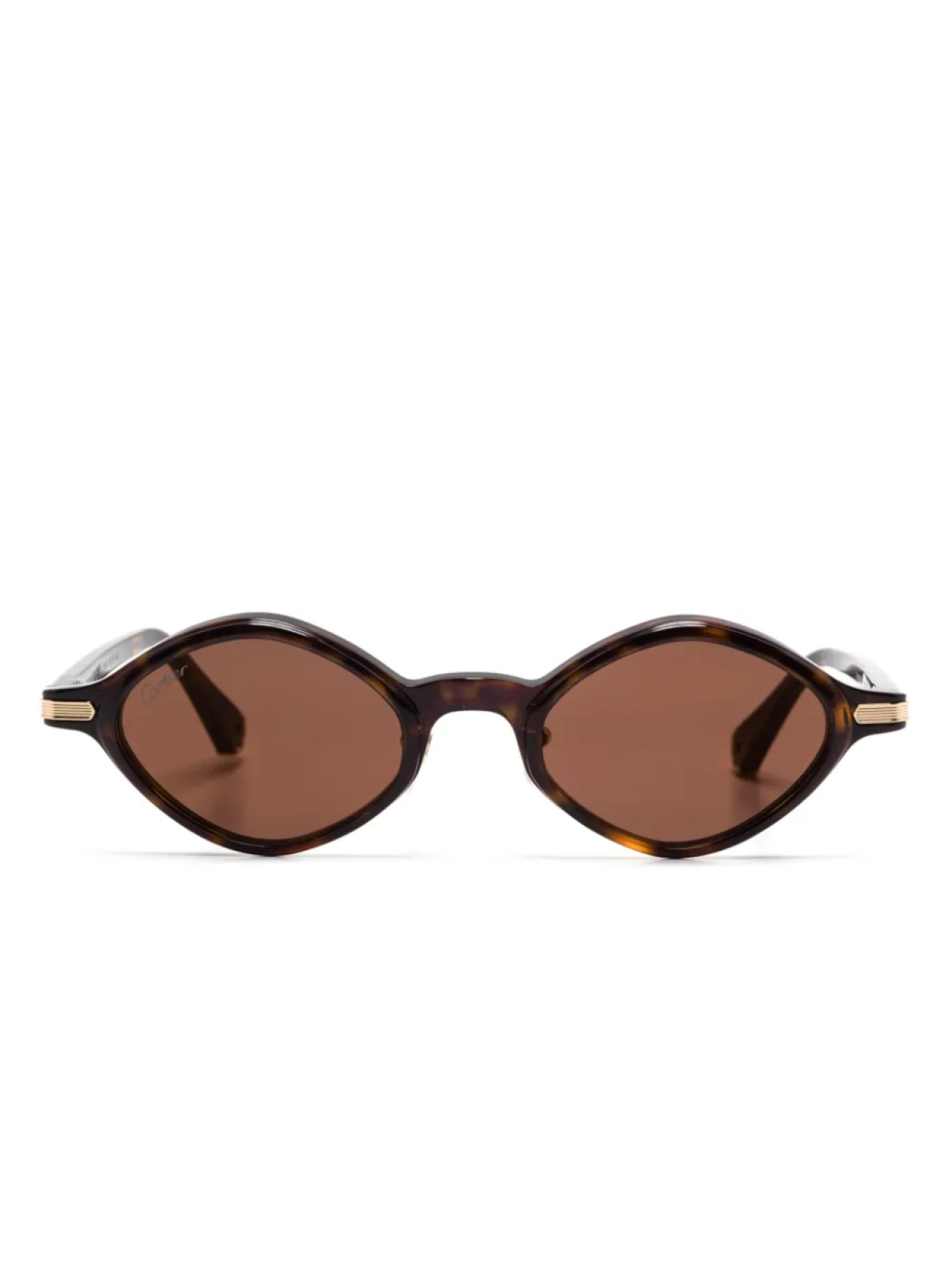 

Cartier Eyewear солнцезащитные очки в геометричной оправе, коричневый