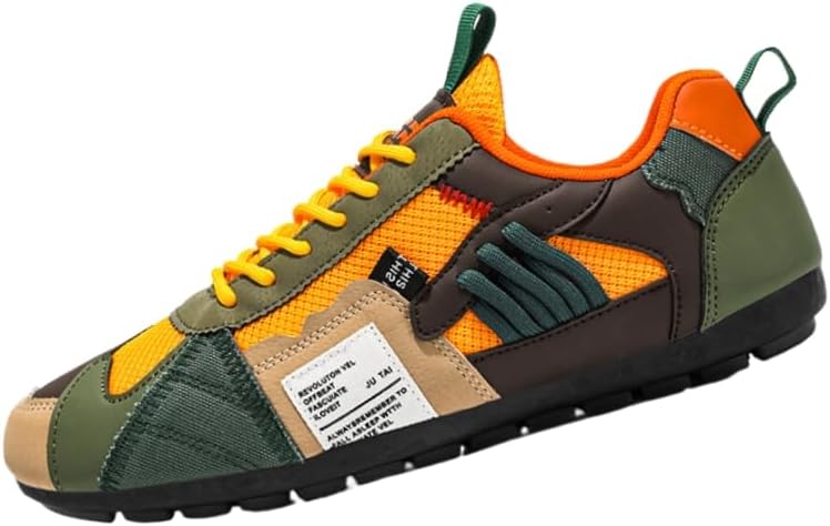 

Мужские кроссовки в винтажном стиле с сеткой - дышащие, повседневного дизайна с противоскользящей подошвой - весна/лето/осень Hoalox, зеленый