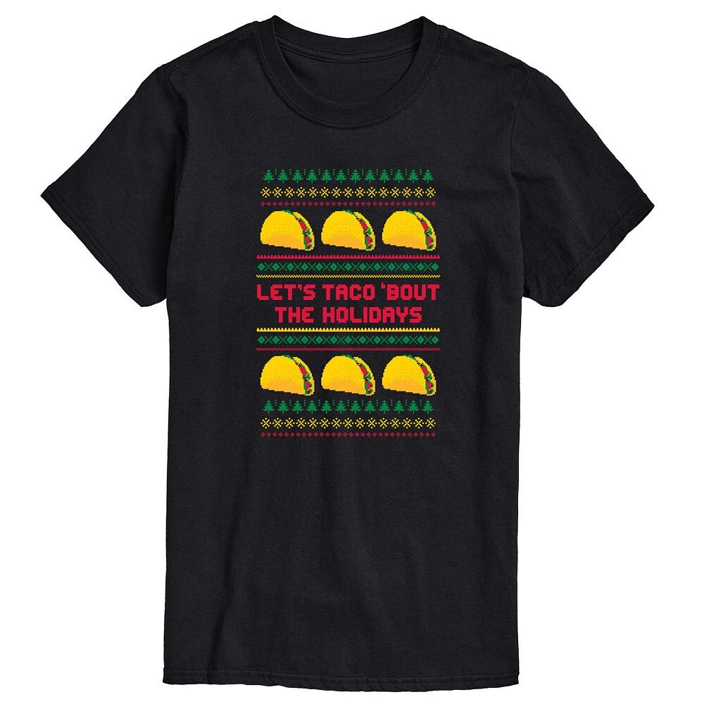 

Футболка Big & Tall Lets Taco Bout The Holidays с рисунком Licensed Character, черный