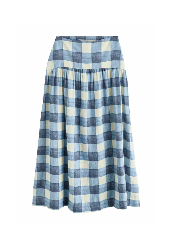 Юбка макси Next, blue ecru gingham, сине-бежевая клетка