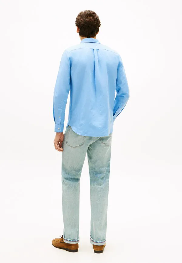 Рубашка-Рубашка прямого кроя из смесовой льняной ткани. Tommy Hilfiger, Cloudy Blue — фото 3