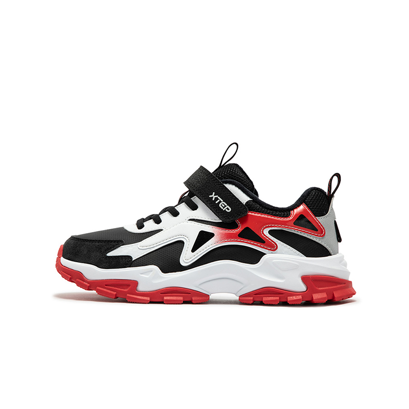 

Противоскользящие износостойкие детские хлопковые кроссовки для детей XTEP, черный/красный