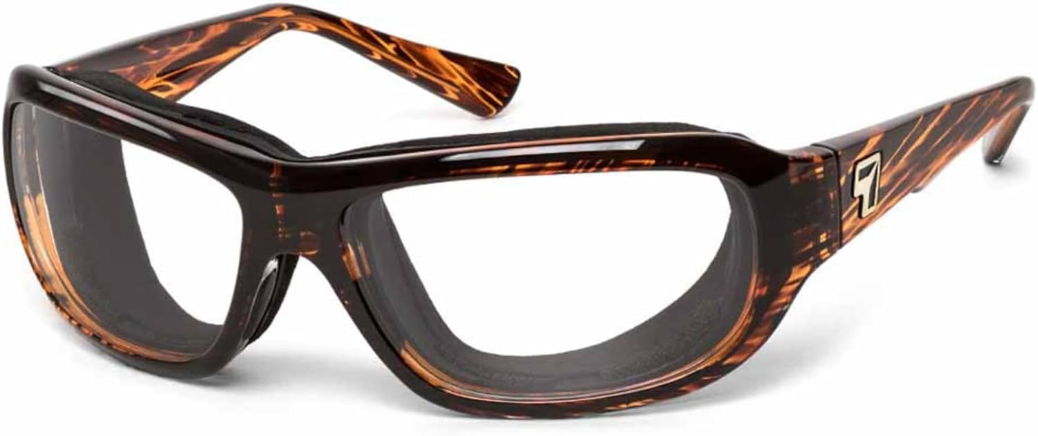 

7 солнцезащитных очков ASPEN с мягкой подкладкой и защитой от ветра, для использования на открытом воздухе, 100% защита от UVA + UVB лучей 7 EYE, Sunset Tortoise Frame/Sharpview Clear Lenses