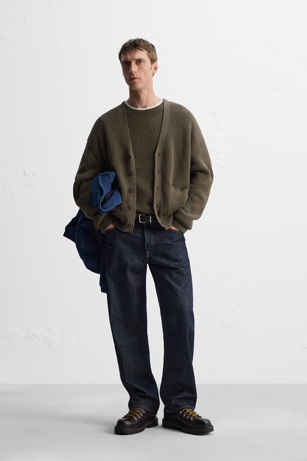 

Свободный покрой хлопка blend кардиган ZARA, хаки
