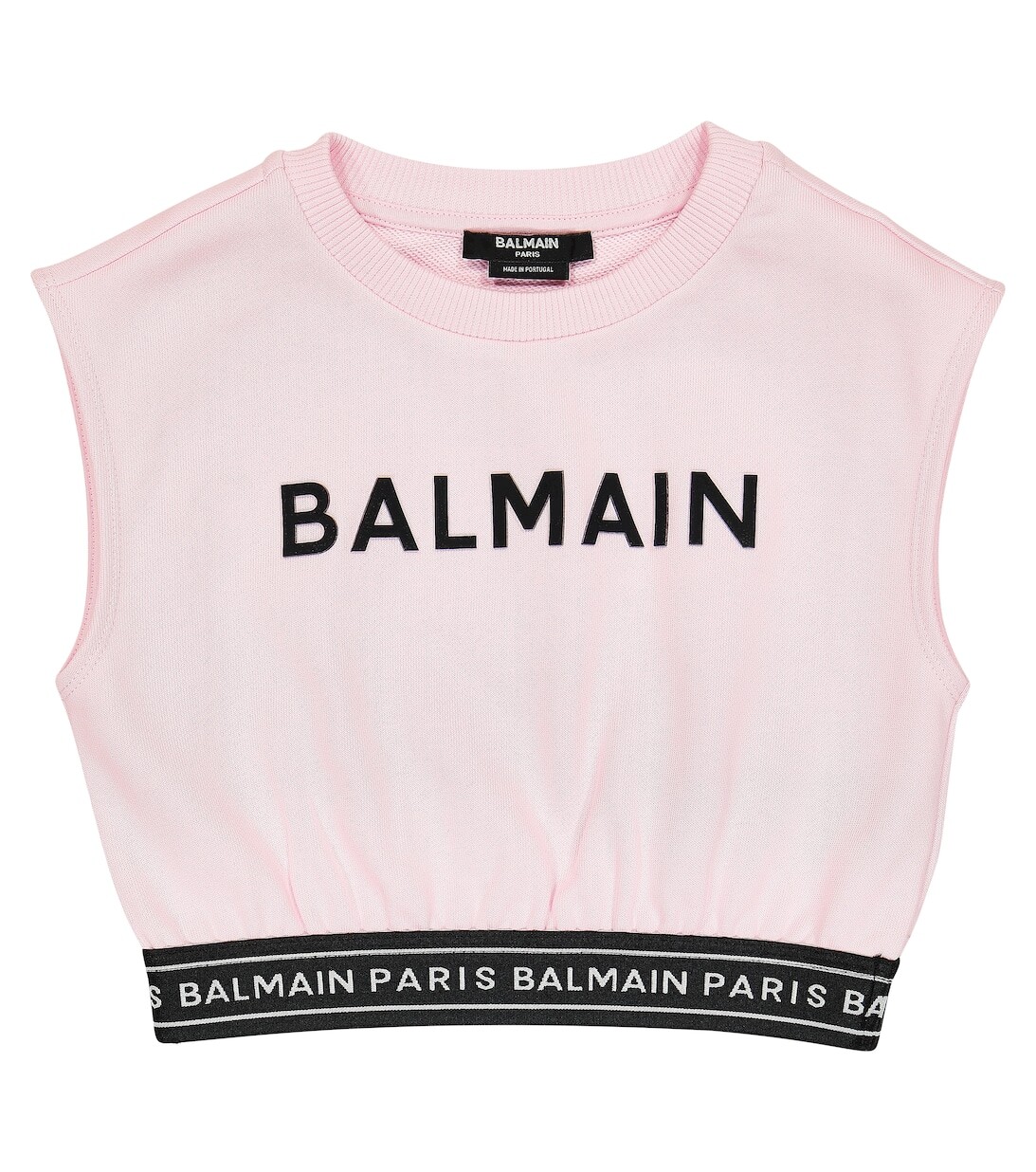 

Хлопковый жилет с логотипом Balmain, розовый