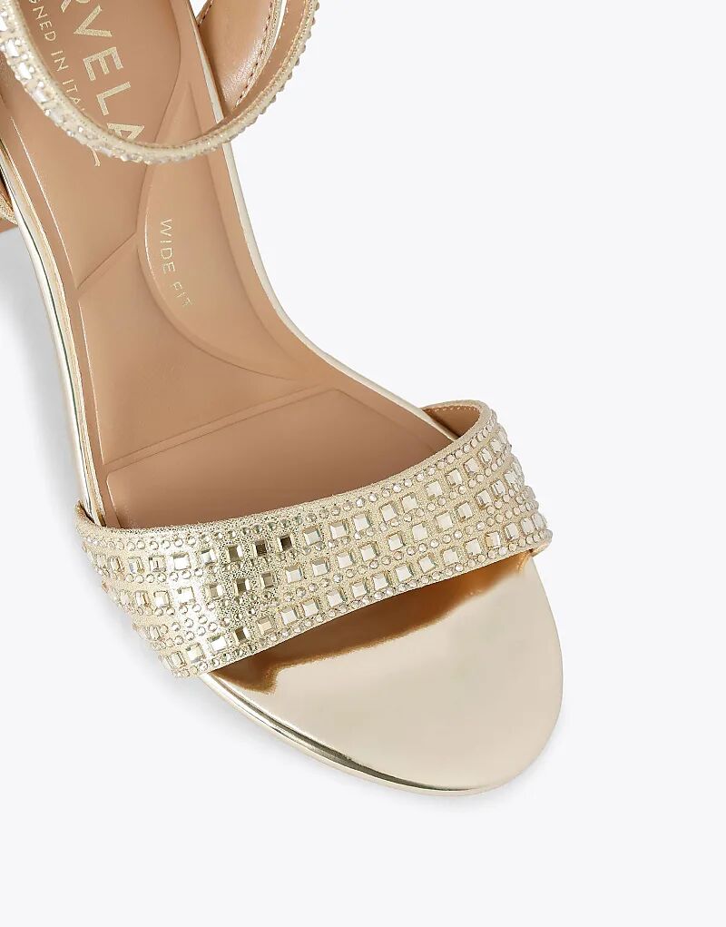 Босоножки Carvela Kianni на широком каблуке в золотом цвете — фото 3