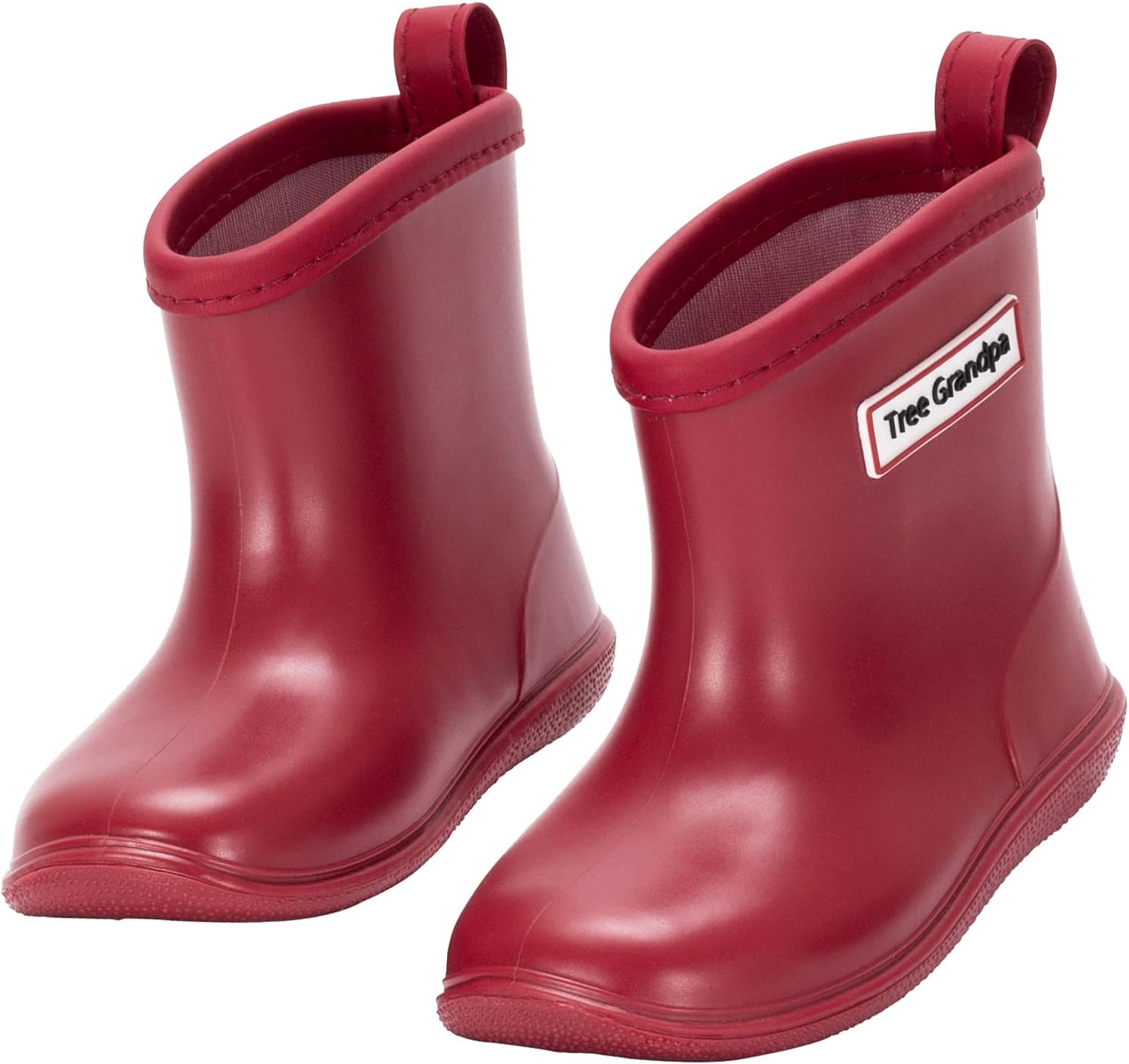 

Детские резиновые сапожки для малышей для мальчиков и девочек, легкие, водонепроницаемые, удобные для надевания NQTOER, Dark Red