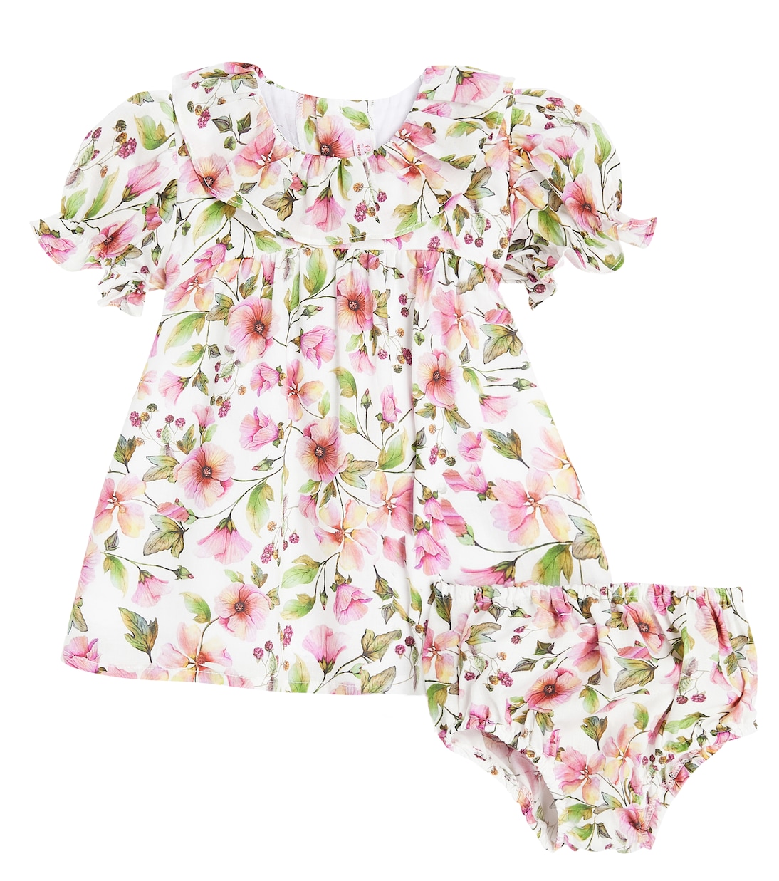 

Комплект из хлопкового платья и панталон Baby Leana La Coqueta, Pink Floral