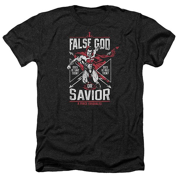 

Футболка Batman v Superman false god or savior adult heather Licensed Character