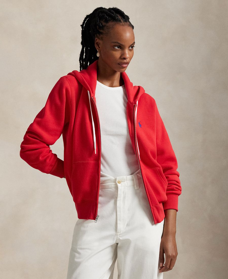 

Женская флисовая толстовка на молнии Polo Ralph Lauren, Deep Orangey Red