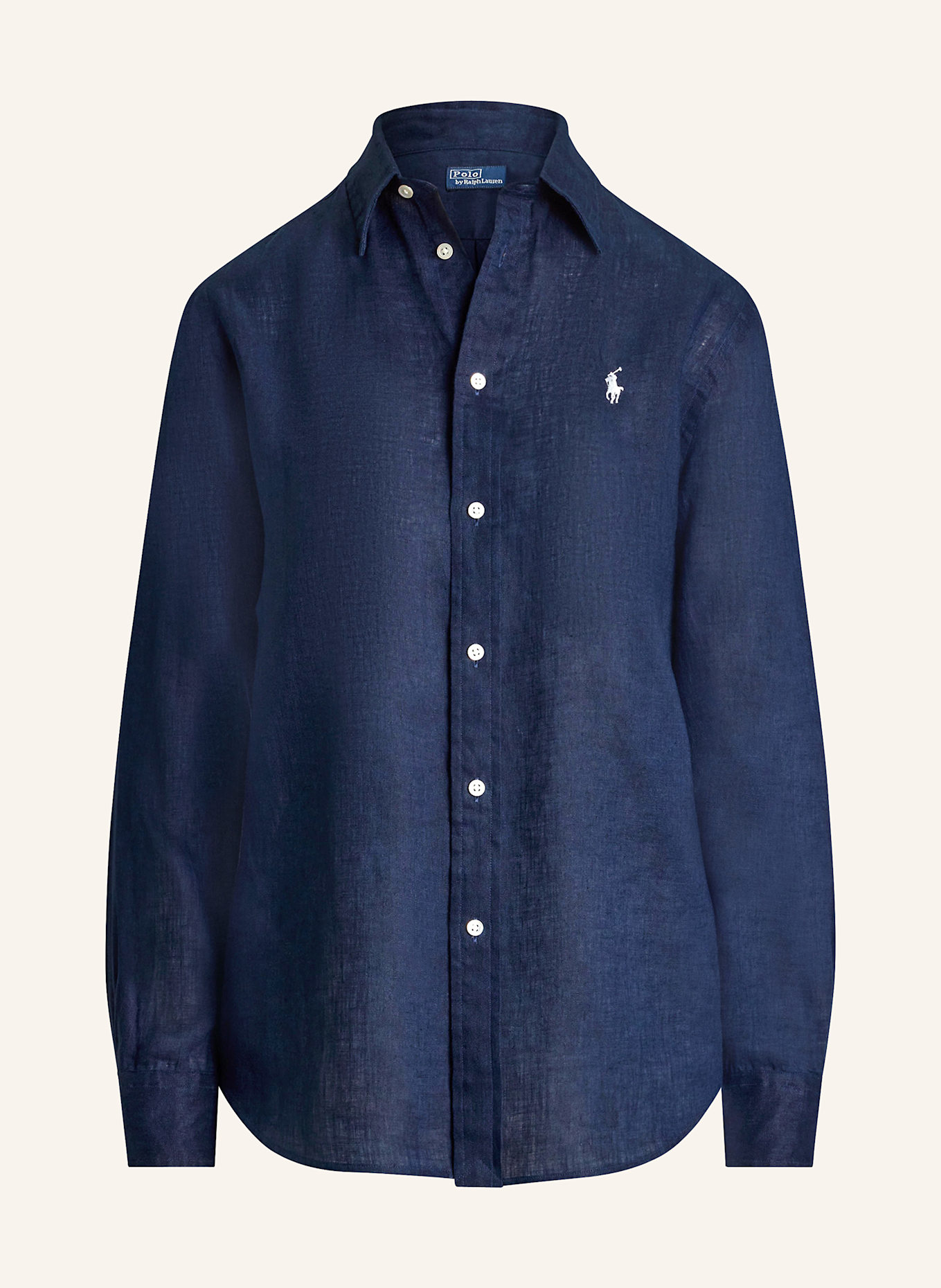 

Льняная блузка-рубашка Polo Ralph Lauren, синий