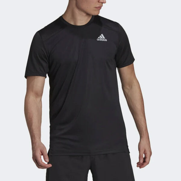 Футболка adidas Solid Color Logo Round Neck Short Sleeve Black, мультиколор — фото 3