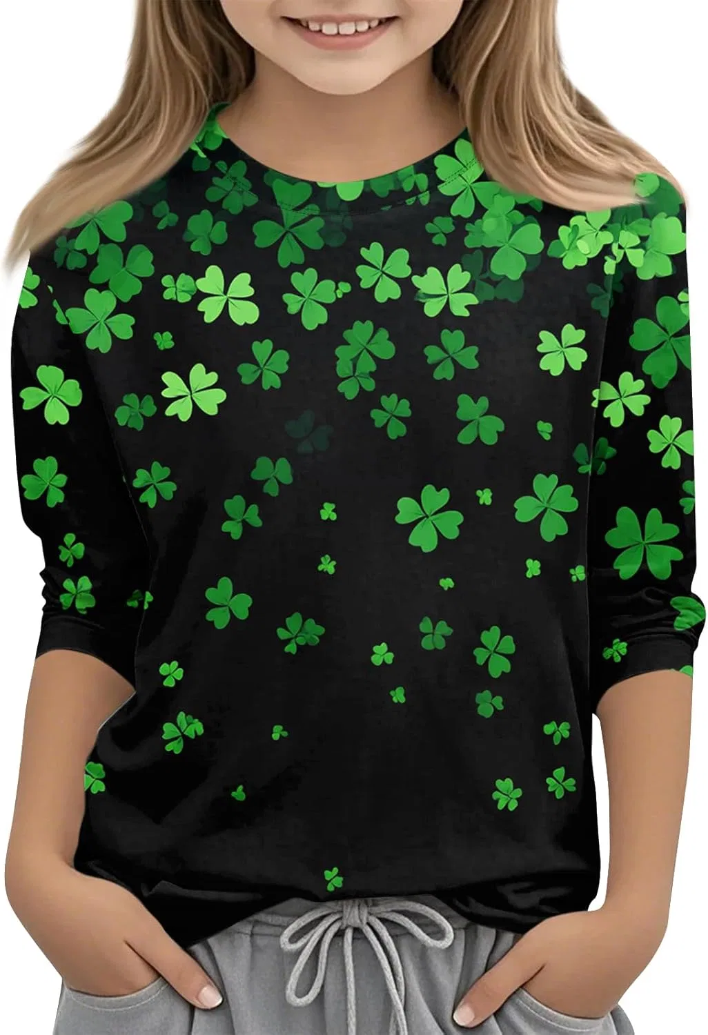 Детская футболка оверсайз с принтом St. Patrick's Day, Generic, 2-green