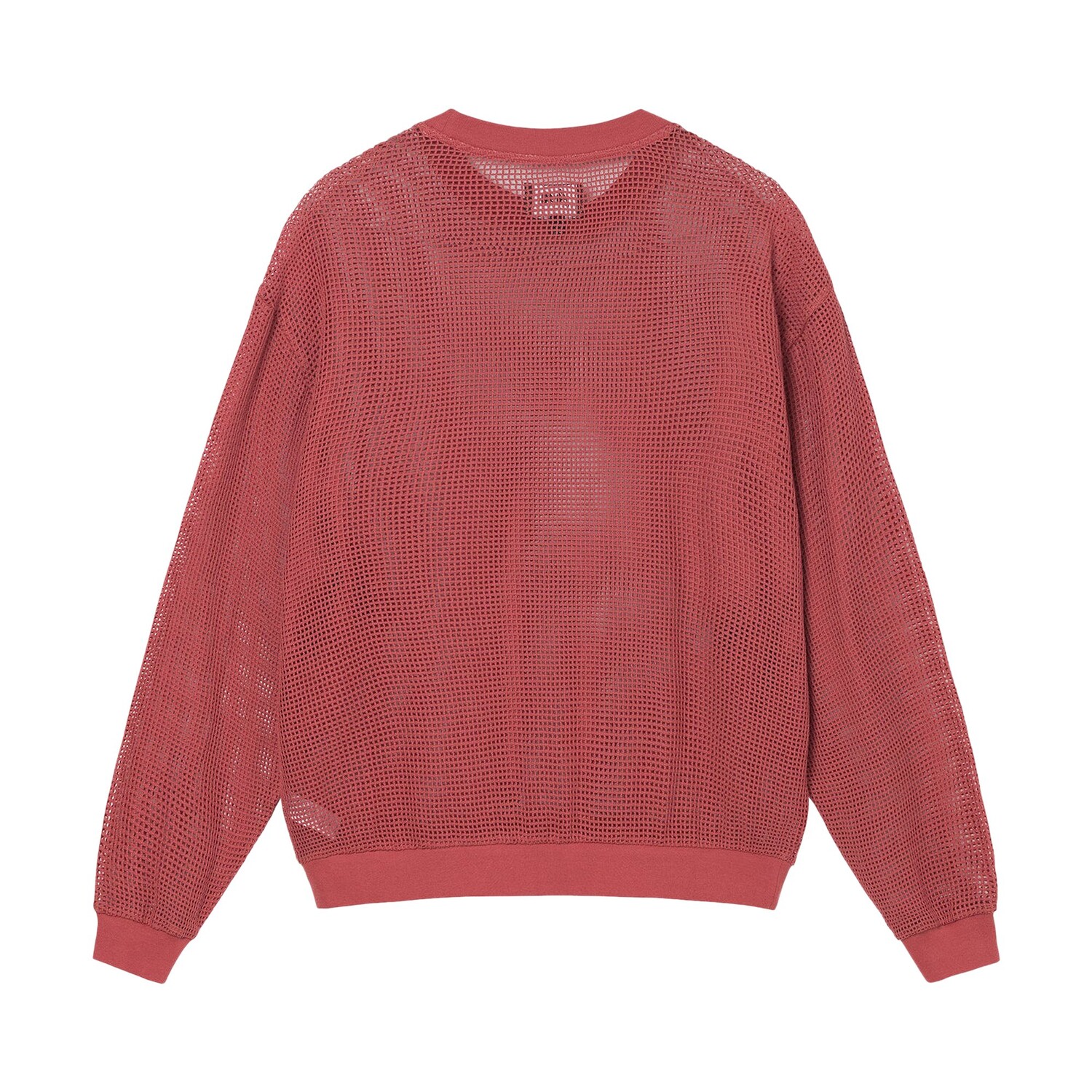 Футболка Stussy Mesh с длинными рукавами, цвет красный — фото 2