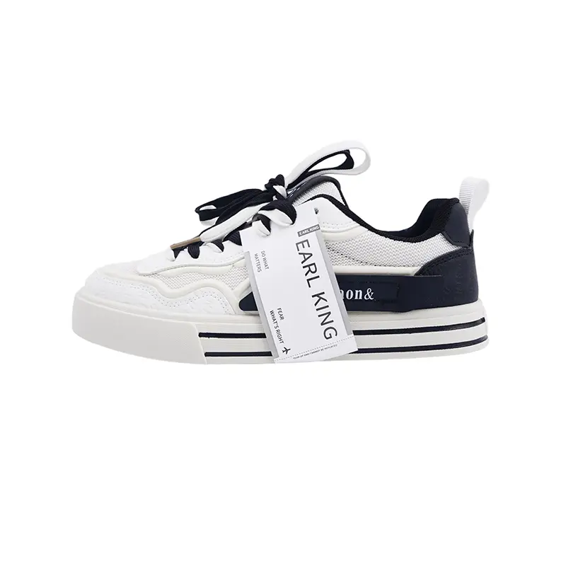 

Earl king Износостойкие быстросохнущие низкие скейтерские кроссовки мужские бело-черные, цвет White Black