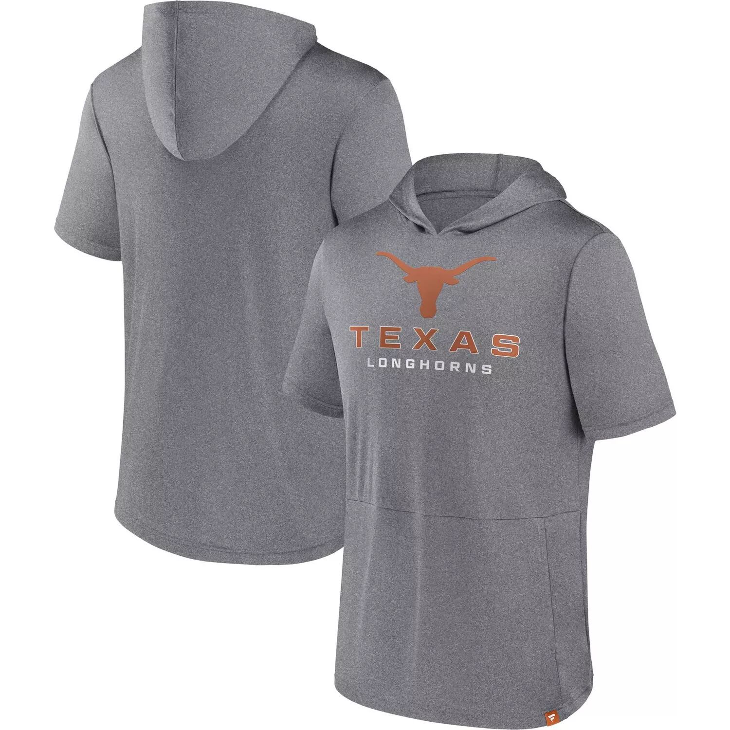 

Мужская футболка с капюшоном с логотипом Heather Grey Texas Longhorns Modern Stack Fanatics