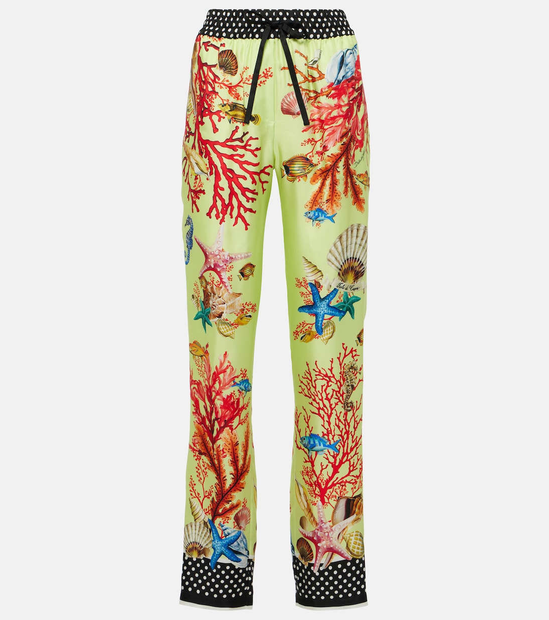 

Зауженные брюки-капри с принтом из шелка Dolce&Gabbana, Yellow Print