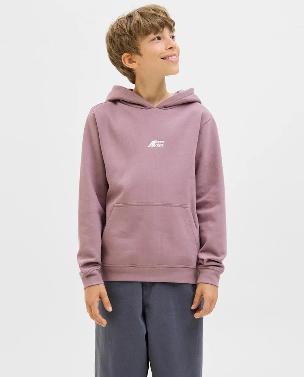 

Детская толстовка с капюшоном и принтом на спине Jack & Jones, розовый