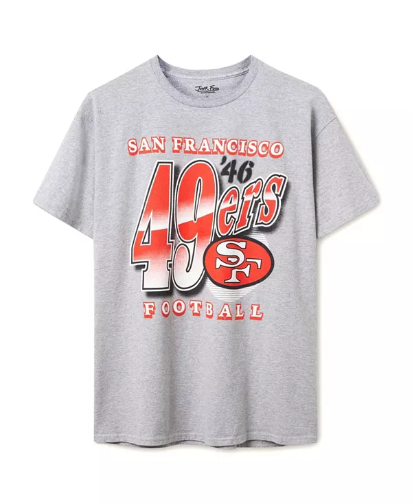 

Футболка унисекс с символикой НФЛ Сан-Франциско 49ers, поддельная, с блошиного рынка. Junk Food Clothing, серый