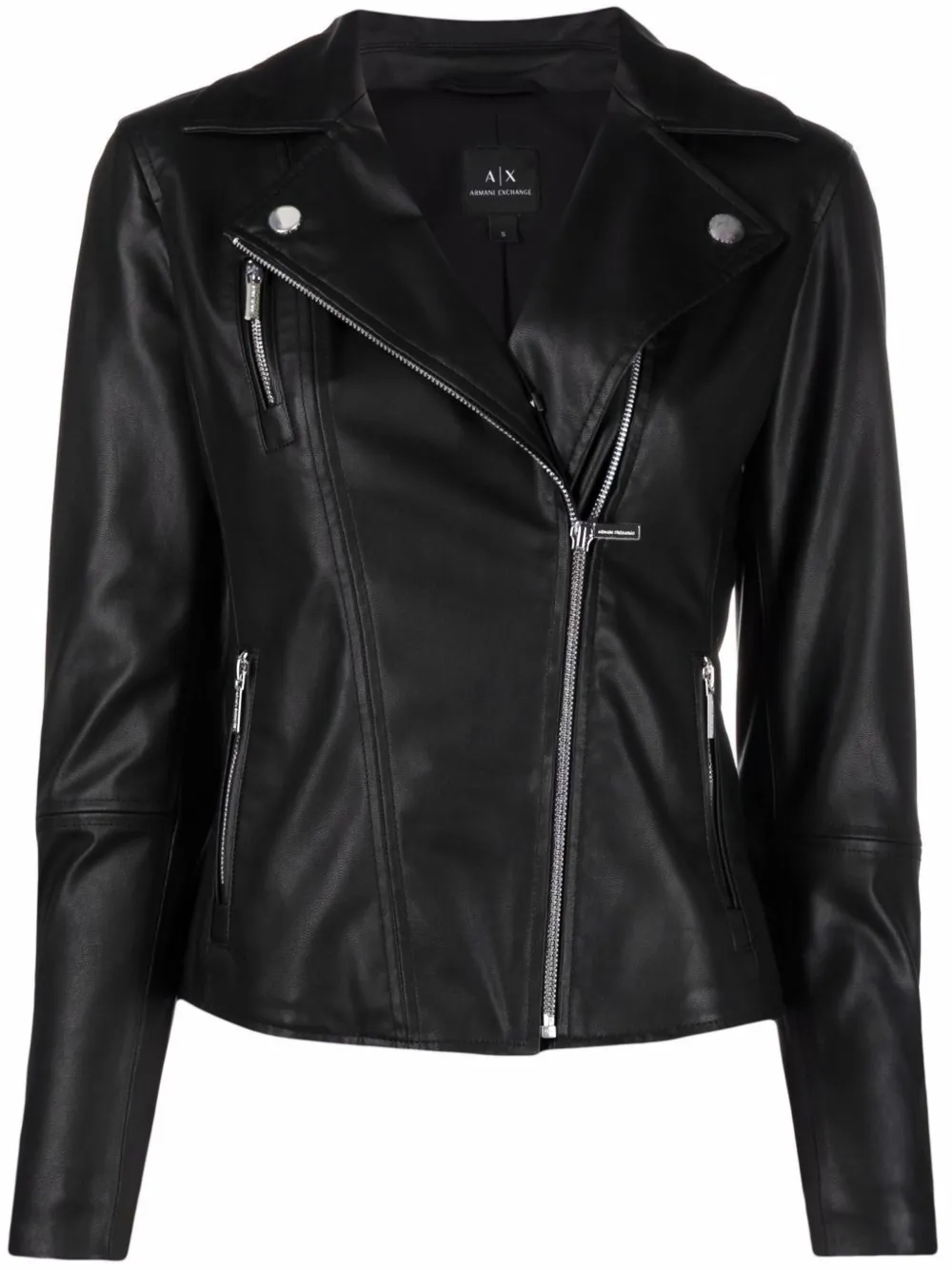 

Байкерская куртка из искусственной кожи Armani Exchange, черный