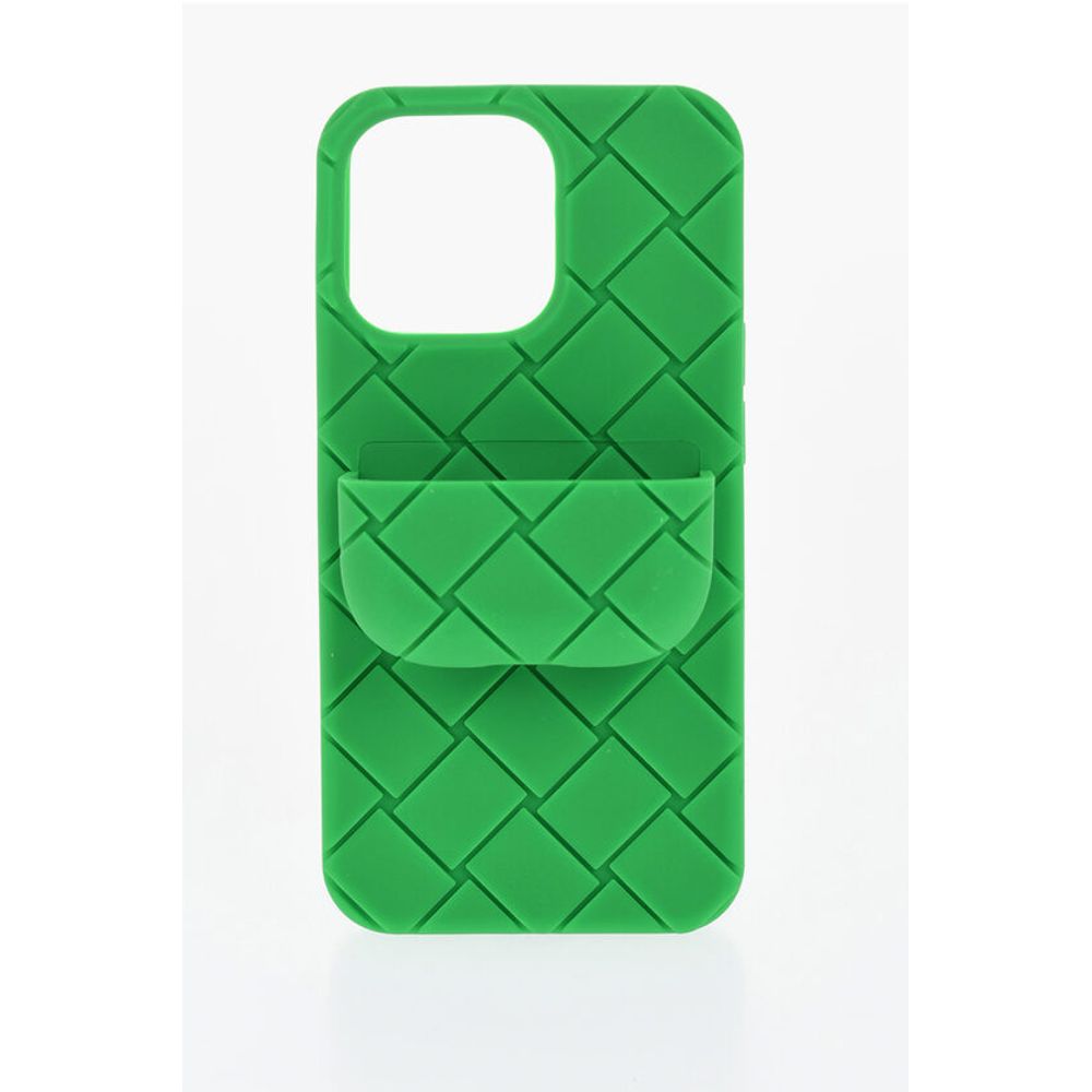 

Плетеный чехол для iPhone 13 Pro с держателем Airpods Bottega Veneta, Green