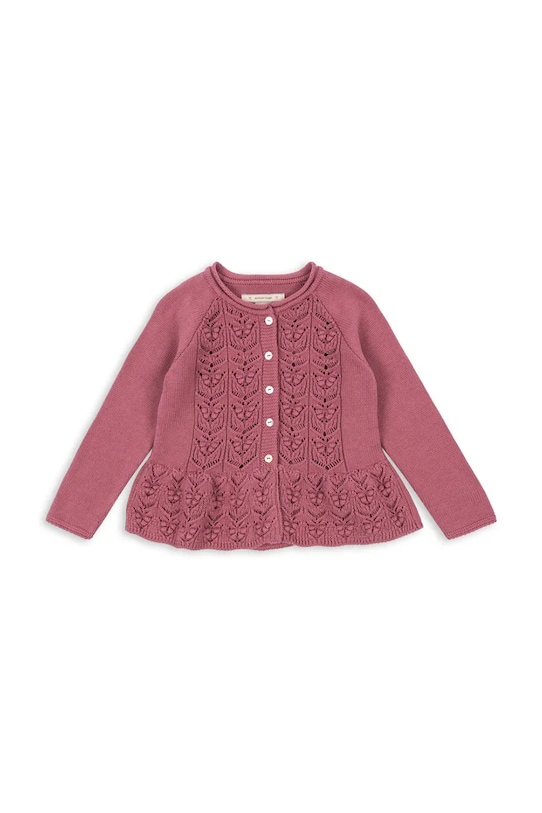 

Детский хлопковый кардиган CABBY FRILL CARDIGAN GOTS Konges Sløjd, розовый