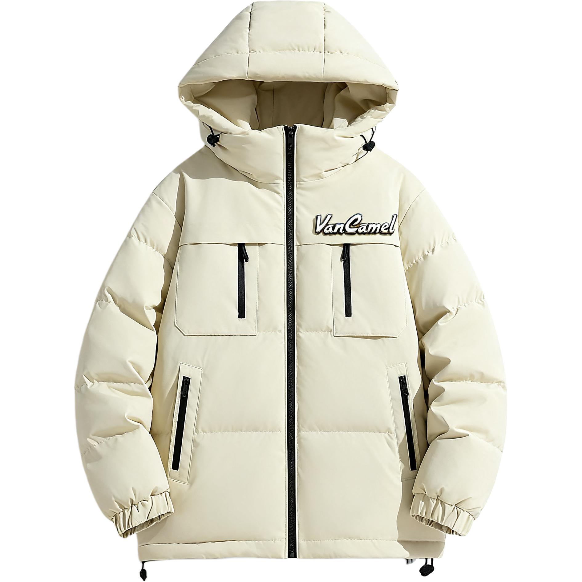 

Пуховик Unisex Hooded Thickened Cargo VanCamel, экрю