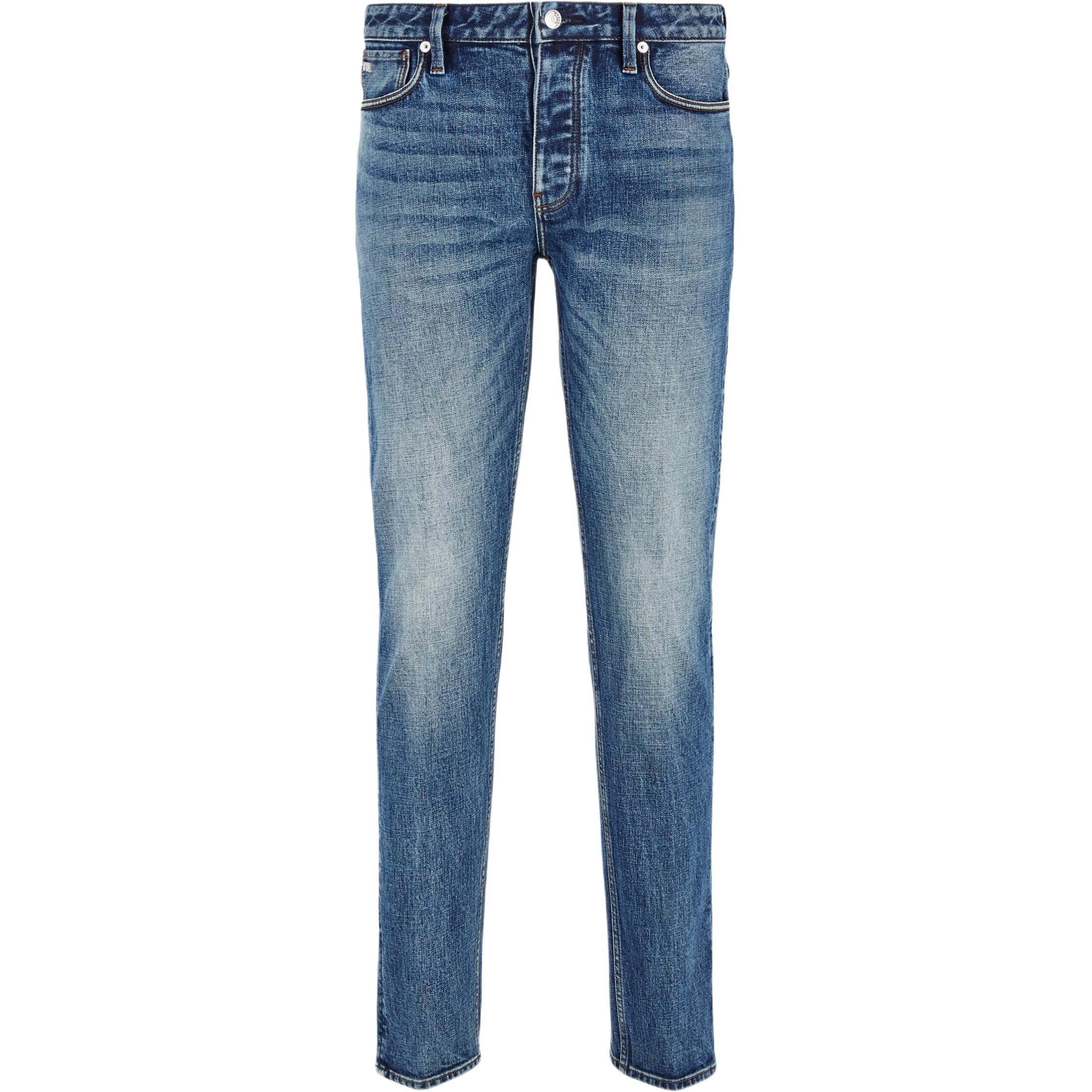 

Джинсы J75 Slim Fit из денима с эффектом потертости и полосками EMPORIO ARMANI, синий