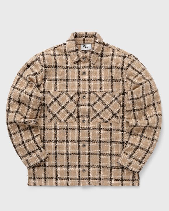 

Рубашка Bstn Brand Bouclé Plaid Shirt, песочный