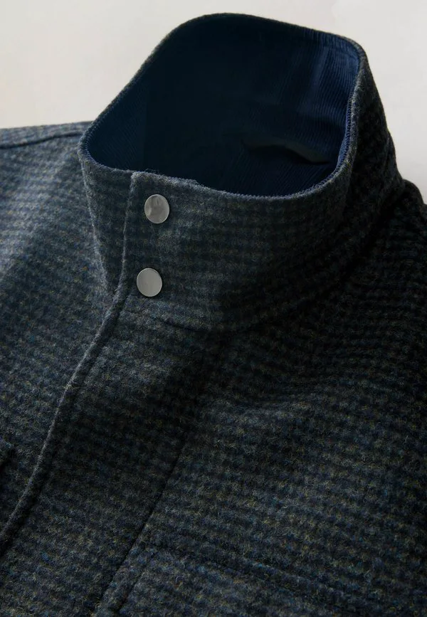 Короткое пальто стандартного кроя с четырьмя карманами Next, Navy Dogtooth — фото 2
