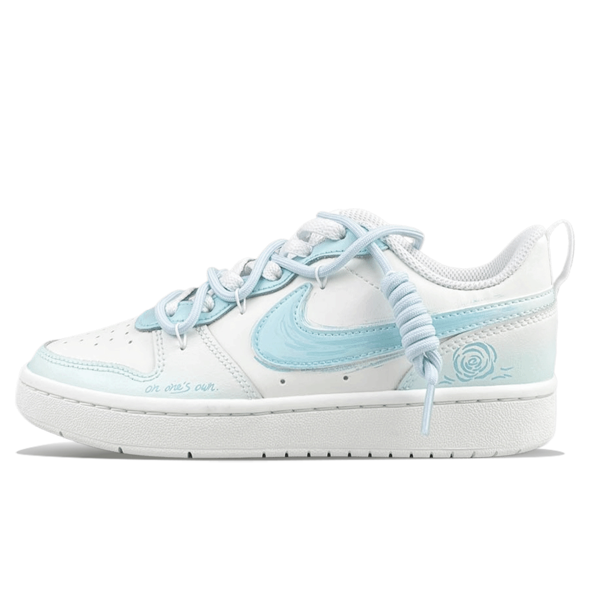 

Кроссовки Nike Court Borough Skateboard Shoes Women's Low-Top Blue, белый