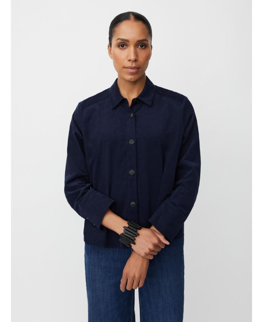 

Женская бархатная рубашка с длинными рукавами и воротником Masai Copenhagen, Navy blazer