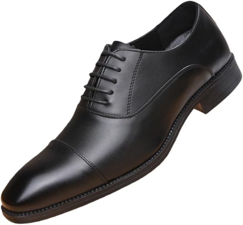 

Мужские деловые туфли большого размера из кожи - дышащие и комфортные, противоскользящие и прочные. Подходят для свадеб или официальных мероприятий Fmshi, черный