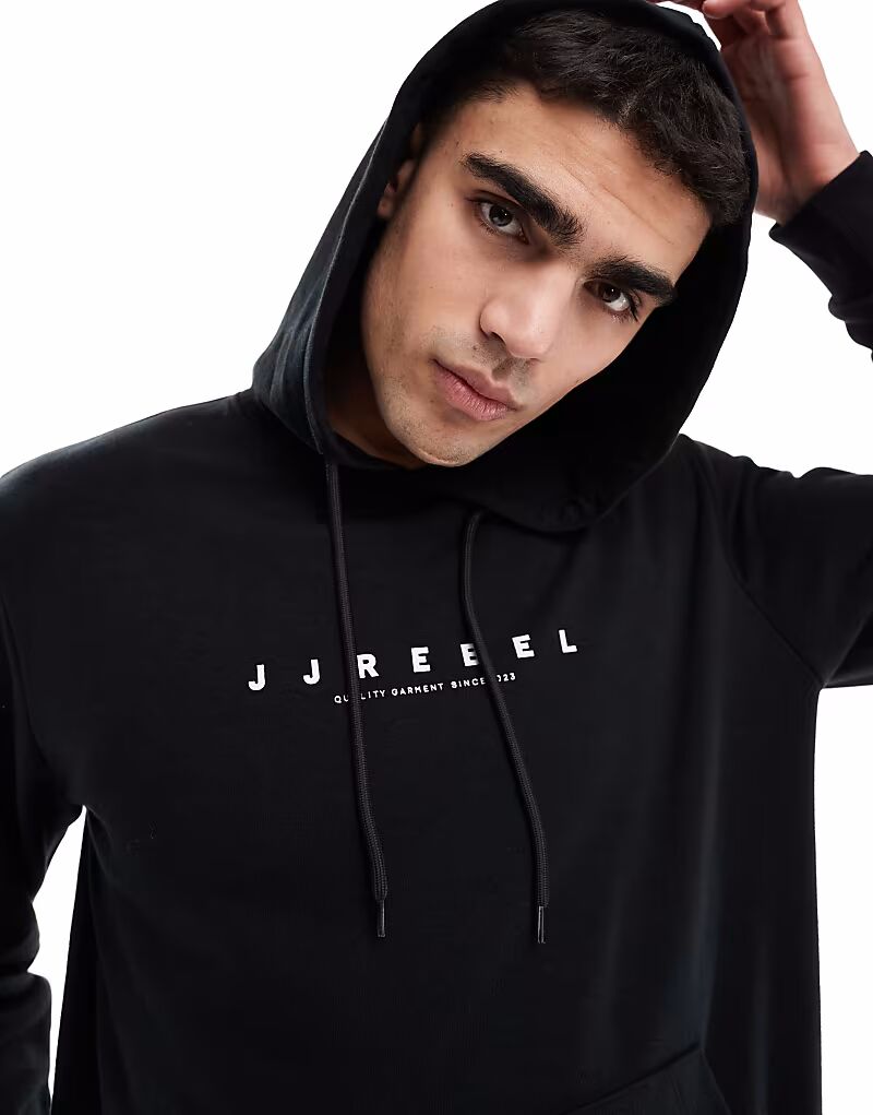 

Толстовка JJ Rebel свободного кроя с логотипом на груди черного цвета