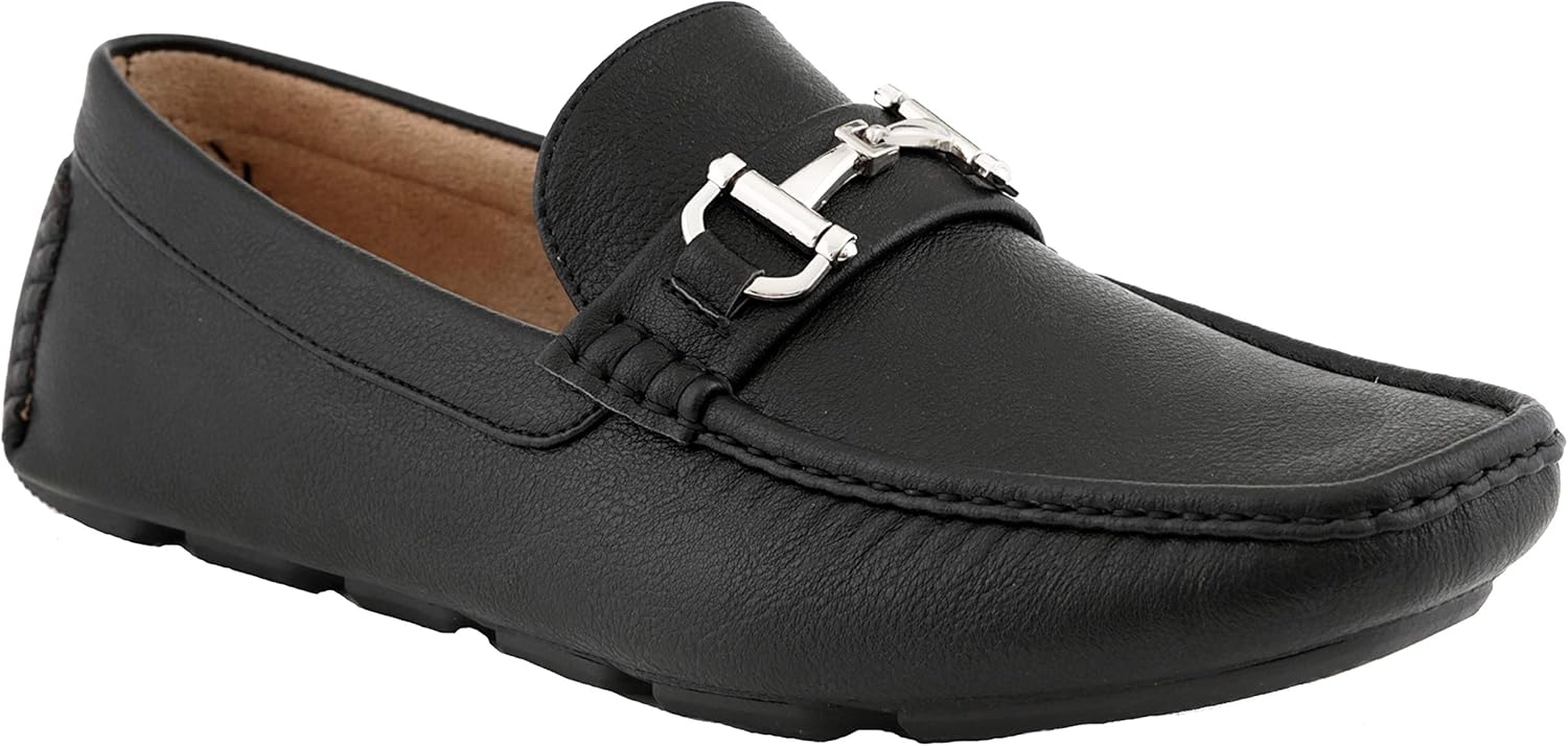 

Мужские повседневные слипоны Amali Walken, мокасины для вождения с серебряной пряжкой, доступны из мягкого микрофибры и искусственной кожи, черный