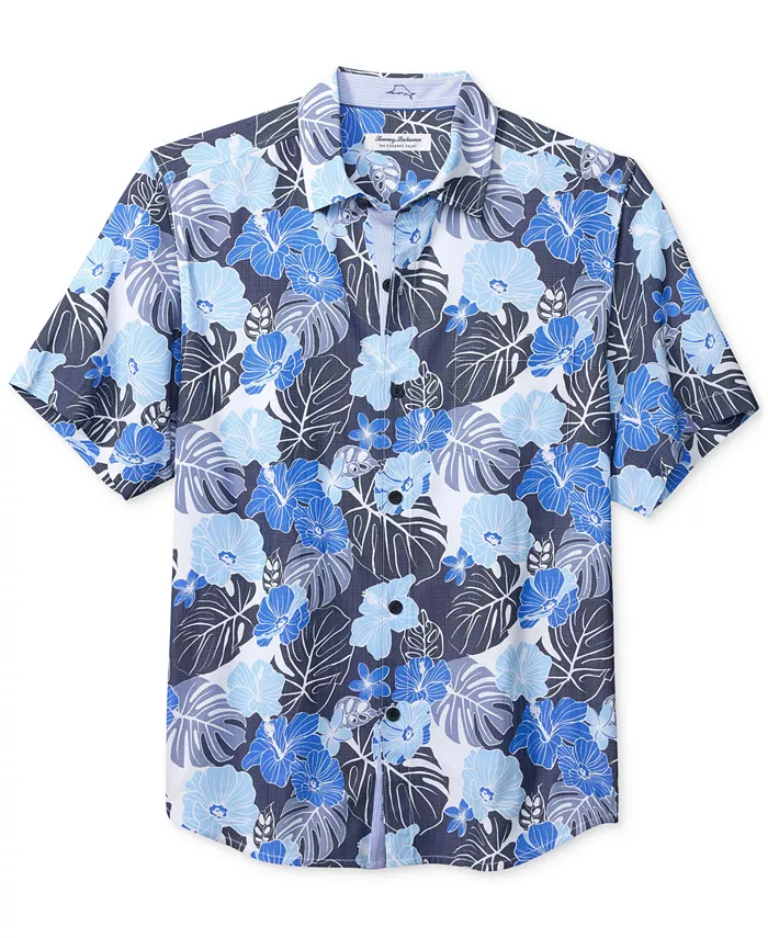 

Мужская рубашка с коротким рукавом на пуговицах Coastal Cool Azul Escape Tommy Bahama, синий