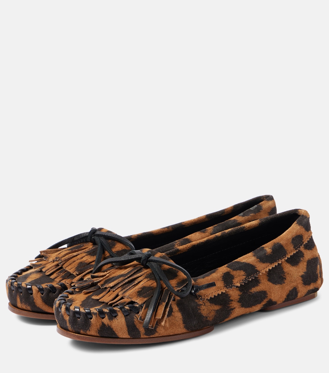 Замшевые мокасины с леопардовым принтом в стиле инди Paris Texas, Natural Leopard — фото 4